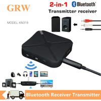 Grwibeou 2 In 1 Car Bluetooth 4.2 Audio Receiver Transmitter AUX RCA 3.5MM Jack Stereo Music Wireless Dongle Adapter For TV PC