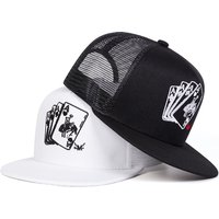 Unisex Poker A Embroidery Hip-hop Hats Spring Autumn Outdoor Adjustable Casual Baseball Caps Sunscreen Hat Cap