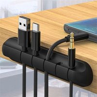 4/6-hole Silicone USB Cable Organizer USB Charging Cable Winder Desktop Tidy Management Clips Cable Holder For Mouse earphone