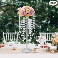 10pcs Crystal Centerpieces Silver/Gold Metal Acrylic Flower Stand Centerpieces for Wedding Party Home Decoration