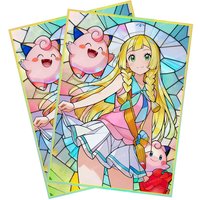 60PCS Anime Pokemon Lillie Figure Card Sleeves WS DTCG PTCG Trading Cards Shine Laser Protective Case 66X91MM