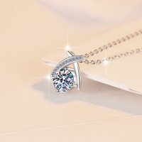 New 925 Silver Necklace Pendant Simple 5A Zircon for Women Sterling-silver Wedding Jewelry Fine Accessories Fashion Party Gifts