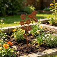 1Pc Wrought Iron Garden Decoration Stake, Outdoor Decoration, Yard Decoration, Suitable for Placing in the Garden, Flower Bed, or Lawn, as a Decorative Feature to Add Depth and Artistic Flair to the