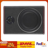 600W 8-Inch 68mm Thin Active Subwoofer PU Leather Wooden Car Subwoofer with Stainless Steel Net for Under Seat Installation