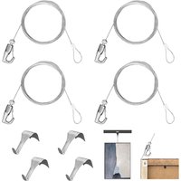 1.5mm Adjustable Steel Wire Rope Suspension Kit Art Frame Picture Potted Plant Suspension Self-Locking Adjustable Hook 0.5-3M