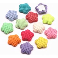 30pcs Mix Candy Colors Fabric Covered Flower Button Flatback DIY Jewelry/Hair Clip Decoration Accessories,17mm