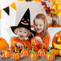 30Pcs DIY Paper Pumpkin Craft Kit Fall Pumpkin Decorating Set for Autumn Thanksgiving Party Favors Beginners Easy Assembly Decor