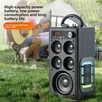 MW Audio Portable Bluetooth Speaker With Powerful Bass Wooden Outdoor For Party Dancing