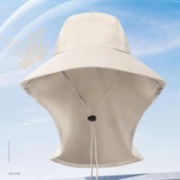 Sunshade Caps Summer Wide Brim Neck Protection Unisex Bucket Hats Outdoor Quick-drying Panama Sunscreen Tied Fishing Hiking Hat