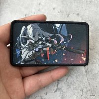 Gun Girls Printed Morale Tactical Patches Anime Girl Hook&Loop Patch Military Badge Armband Clothes Backpack Stickers