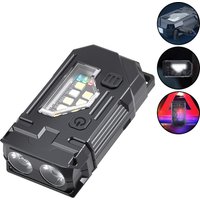 Mini Keychain EDC Flashlight USB Rechargeable Magnetic Torch LED Pocket Lamp Pen Clip Light Outdoor Emergency Working Lantern
