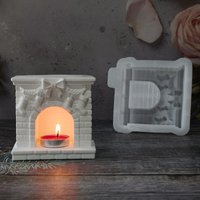 New Best-Selling Mould Christmas Fireplace Candle Holder Ornament Home Decor Cement and Plaster Molds DIY Silicone Molds S0837