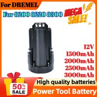 12V 1500mAh 2000mAh 2500mAh 3000mAh High-Quality Rechargeable Li-ion Battery for DREMEL 8200 8220 8300 Power Tool Battery