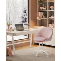 SONGMICS Office Chair, Swivel Chair, Desk Chair, Vanity Chair, Velvet, Foam Padding, Adjustable Height