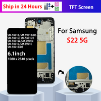 S22 Display Screen + Frame for Samsung S22 5G S901B S901U S901W S901N S901E LCD Display Touch Screen Digitizer Assembly
