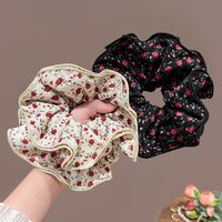 Vintage Floral Scrunchies Women Girls Cute Flower Elastic Hair Bands Accessories Tie Hair Ring Rope Headdress Headwear Ornament