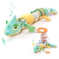 Chameleo Infant Toys Baby Musical Stuffed Animal Toys with Rattles Crinkle BellBaby Teething Toys for Tummy Time Newborn Sensory