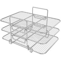 Panier de friteuse à Air, support à rôtir, gril de barbecue en acier inoxydable, trois supports à vapeur empilables pour friteuse à Air Ninja, accessoires de cuisine