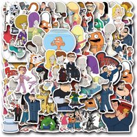 55pcs Cartoon American Dad Graffiti Stickers Decals Suitcase Laptop Computer Guitar Decoration DIY Kids Classics Toy