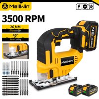 MELLWIN 26mm 3500RPM Cordless Electric JigSaw With 31 Blade Curve Saw Multi-function Woodworking Tool For Makita 18V Battery Pin