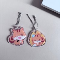 2pcs/set K-pop Ateez Aniteez Cartoon Character Keychain Hongjoong Seonghwa Wooyoung Keyring Bag Accessories