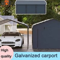 11x19ft Prefabricated Arched Roof Metal Half Cover Garage Waterproof Windproof Shelter For RV Camping Camper Yard RV Camper