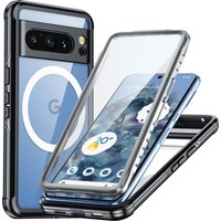 Double Protection Clear Case For Google Pixel 9 Pro 8 Pro Wireless Charging Ultra Thin Screen Flim Shockproof Bumper Full Cover