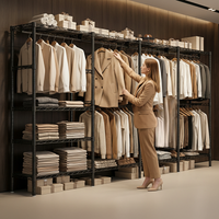 1100 LBS Heavy Duty Clothes Rack, Stand Alone Metal Closet with 11 Shelves & 6 Hanging Rods, Clothing Rack with Shelves