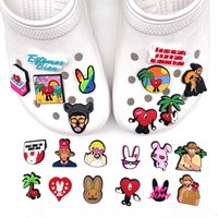 Bad Bunny Series Shoe Charms for Clogs, Bubble Slides Sandals, Cartoon PVC Shoe Decorations, Accessories