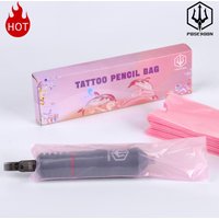 POSEIDON Tattoo-Bleistifthülle, Tasche, 200 Stück, Kunststoff, rosa, Einweg-Bleistifthülle, Tasche, Tattoo-Versorgungszubehör