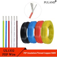 1m High Temperature UL1332 PTFE Wire AWG 30 28 26 24 22 20 18 16 14 13 12 11 10 FEP Insulated Tinned Copper Cable for 3D Printer