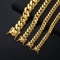 ESKEEM Hiphop Jewelry Cuban Link Chain for Men 12mm 18K Gold Plated Brass Filled Miami Cuban Chain Necklace for Men Multisize