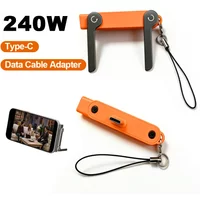 Type C Fast Charger Charging Cable C Kick Cable Stand With Invisible Support Foldable Phone Holder 240W Charge Wire Bracket