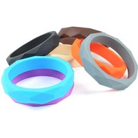 LOFCA 1PC Teething Bracelet Silicone Baby Bangle Teether Wristband Aldut Size Fashion Chew Toy Silicone Beads Nursing Jewelry