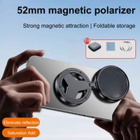2-in-1 Magnetic Phone Filter Lens 52mm CPL Polarized/Star Filters Glare Reduction Foldable Magnetic Phone Lens Phone Filter Lens