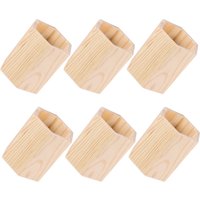 6Pcs Solid Pine Wood Pencil Holder Hexagon Desk Organizer Desktop Storage Makeup Brush Container Office School Stationery