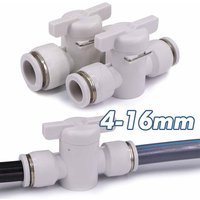 4-16mm Hand Valve Hose Adapter Slip Lock Quick Insert Release Connector for Stop Water Shut Off Pneumatic Joints Tubing Fitting