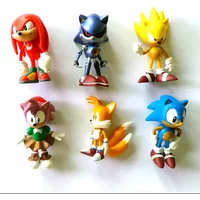 6Pcs/Set 6-7cm Sonic Figures Toy Pvc Toy Shadow Tails Characters Figure Toys For Children Animals Toys Set Free Shipping