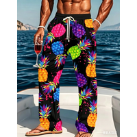 Men's 3D Fashion Pants with Pineapple Anchor Pattern Printed Spring and Autumn Outdoor Casual Pants Men's Clothing