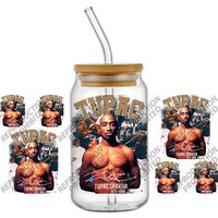 Popular Rapper Superstar TUPAC 2Pac 16oz UV DTF 3D Transfer Wraps Sticker Decals For Glass Can Cup Fashion Craft DIY Creative