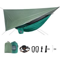 Portable Mosquito Net Hammock with Sunshade Canopy Outdoor Hanging Sleeping Bed for Camping Travel