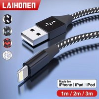 LAIHONEN Lightning Cable 1/2PCS Mixed Colors 3.3/6.6FT Fast Charging Data Sync For iPhone 14-11 XR XS iPad