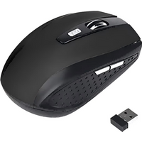 2.4G Wireless Black Mouse, Portable Battery-Powered Office Mouse, Supports Adjustable DPI, Suitable for Various Computers