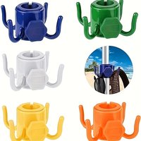 Adjustable Plastic 4 Prong Beach Umbrella Hooks For Towel Camera Clothes Hat Bag Beach Camping Travel