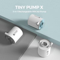 FLEXTAIL TINY PUMP X - Portable Air Pump, Mini Camping Pump with Light, USB-C Charging, Ideal for Sleeping Pad, Air Bed Mattress