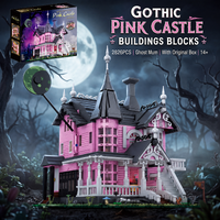 2826PCS Halloween Gothic Pink Castle House Modular Buildings Blocks Sets Ghost Monster Mother Magic City Street View Apartment Store Architecture Assembly Brick Model Kit Adults DIY Movie Fans Gift