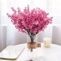 Pink Silk Gypsophila Artificial Flowers Small Bunches 5 Forks 30CM Living Room Decoration Fake Plants Vase for Home Wedding