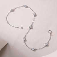 S925 sterling silver moissanite women's bracelet, simple and fashionable five flower five diamond bracelet