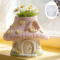 Mushroom Fairy House Style Silicone Mold Aroma Candle Cup Vase Storage Creative Resin Casting Mold for Home Decor