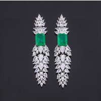 Boucles d'oreilles carrées incrustées de griffes rouges pour femmes, diamant à haute teneur en carbone, boucle d'oreille pompon, bijoux dynamiques, joyeux, cérémonie de mariage, accessoires vestisens